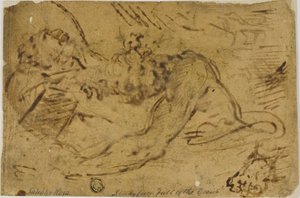Zwei ringende Figuren von Salvator Rosa