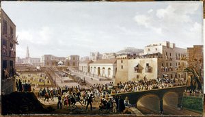 Eisenbahn: Eröffnung der ersten Vesuv-Eisenbahn, Napoli-Portici. 3. Oktober 1839