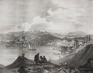 Ansicht von Korfu vom Mount Oliveto, Ionische Inseln, Griechenland von Salvatore Puglia