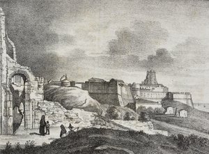 Ansicht von Crotone, Kalabrien, Italien, Lithographie von Salvatore Puglia aus Poliorama Pittoresco, Nr. 51, 29. Juli von Salvatore Puglia