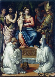 Die Jungfrau mit den Heiligen Christina von Bolsena, Johannes der Täufer, Philipp, Nikolaus..., 1540