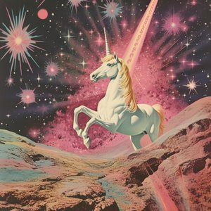 Kosmische Einhorn-Traumlandschaft