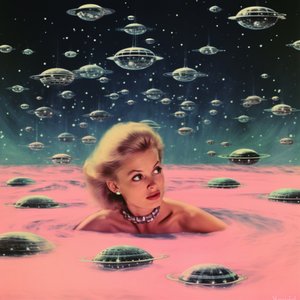 Retro Weltraum Mädchen Traum