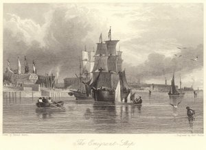 Der Auswanderer, Schiff (Gravur) von Samuel (after) Austin