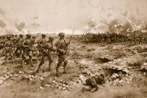 Ihre letzte Hoffnung: Demoralisierte deutsche Soldaten bitten die vorrückenden britischen Truppen um Gnade