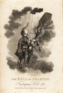 Allegorische Darstellung von Phaethon, Sohn des Helios und der Okeanide Klymene, der aus dem Himmel fällt, während er den Sonnenwagen lenkt von Samuel (after) Cooper