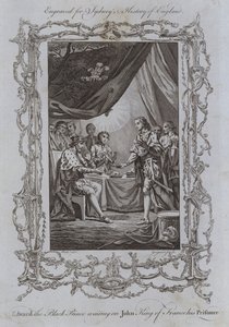 Edward der Schwarze Prinz bedient Johann König von Frankreich, seinen Gefangenen von Samuel (after) Wale