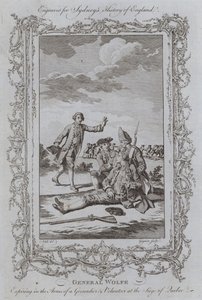 General Wolfe stirbt in den Armen eines Grenadiers und Freiwilligen bei der Belagerung von Quebec (Gravur) von Samuel (after) Wale