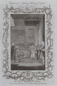 Der Herzog von Queensberry und Dover überreicht Königin Anne das Unionsgesetz von Samuel (after) Wale