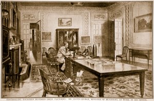 Kontrolle von vierzehnhundert Munitionsfabriken: Mr. Lloyd George, Munitionsminister, bei der Arbeit, 1914-19