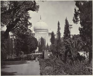 Ansicht des Taj Mahal und des dazugehörigen Gartens von Samuel Bourne (signed by artist)
