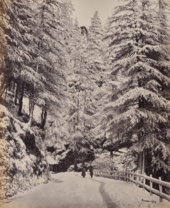 Shimla. Blick auf die Mall im Winter von Samuel Bourne