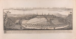 Südwestansicht von Shrewsbury, Shropshire von Samuel Buck