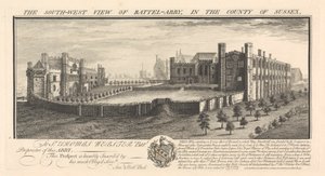 Die Südwestansicht der Battel-Abtei, im Landkreis Sussex von Samuel Buck