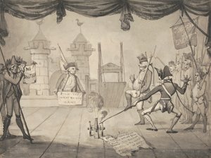Eine amphitheatrische Version des Sturzes der Bastille von Samuel Collings