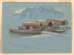 Zeichnung, Skizzen. Vergnügungsboote, Vierwaldstättersee, Schweiz, 10. Juli 1872