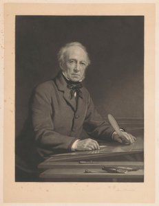 Porträt von Samuel Cousins, der an einem Druck arbeitet von Samuel Cousins (signed by artist)
