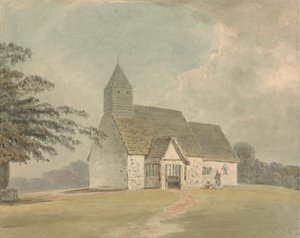 Kirche mit Holzglockenturm - eine von drei Versionen von Samuel Davis