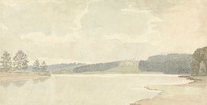 Flusslandschaft mit einem Landhaus in der Ferne von Samuel Davis