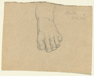 Studie für Das Urteil des Jupiter (Apollo, linker Fuß) von Samuel Finley Breese Morse