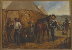 Die 6. Dragonerwache im Chobham Camp, 14. Juni - 25. August 1853 von Samuel Henry Alken