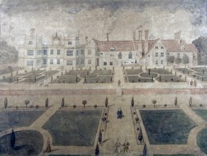 Welbeck Abbey, von der Südwestfront, ca. 1780 von Samuel Hieronymous Grimm