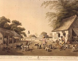Dooreahs oder Hundewärter führen Hunde aus, aus Oriental Field Sports von Samuel Howett, verlegt von Edward Orme von Samuel Howett