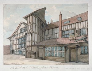 Haus von Sir Richard Whittington, Milton Street, City of London, 1800 von Samuel Ireland