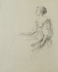Sitzende Frau im Profil von Samuel Isham
