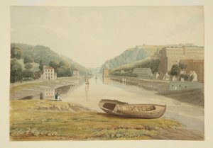 Blick den Avon hinunter mit Hotwells und Clifton, ca. 1825 von Samuel Jackson