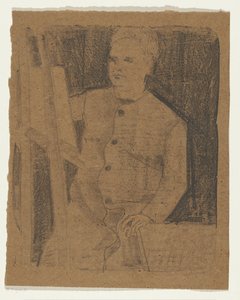 Selbstporträt hinter Staffelei von Samuel Jessurun de Mesquita (signed by artist)