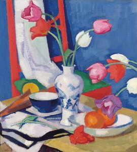 Roter Stuhl und Tulpen, ca. 1919 von Samuel John Peploe