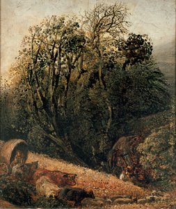 Ein Kornfeld von Bäumen gesäumt, ca. 1833-1834