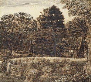Ein Kornfeld, Shoreham bei Dämmerung von Samuel Palmer