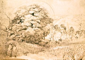 Ein Pfad durch ein Kornfeld, um 1832-33 von Samuel Palmer