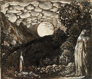 Hirten unter einem Vollmond von Samuel Palmer