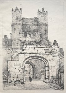 Eine Serie antiker Gebäude und ländlicher Cottages im Norden Englands: In York, mittelalterliches Tor