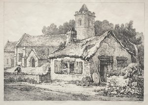 Eine Reihe alter Gebäude und ländlicher Hütten im Norden Englands: Ayton von Samuel Prout