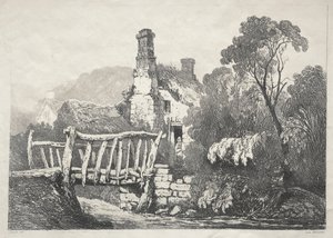 Eine Serie antiker Gebäude und ländlicher Cottages im Norden Englands: In der Nähe von Byland, 1821