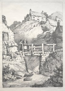 Eine Serie alter Gebäude und ländlicher Cottages im Norden Englands: Runswick, 1821