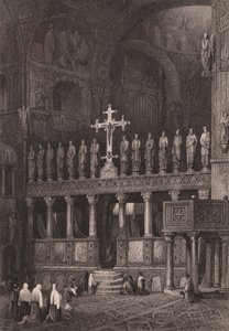 Ikonostase in der Basilika San Marco, Venedig, Venetien, Italien, Stahlstich nach einer Zeichnung von Samuel Prout