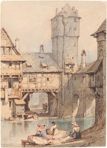 Wäscherinnen vor dem Wasserturm, Nürnberg von Samuel Prout