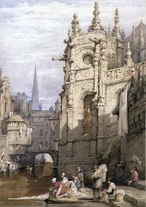 Szene mit Wäscherinnen von Samuel Prout