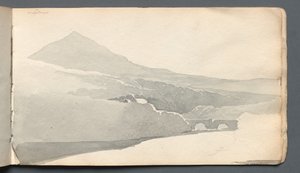 Skizzenbuch: "Gebirgige Landschaft mit Brücke"