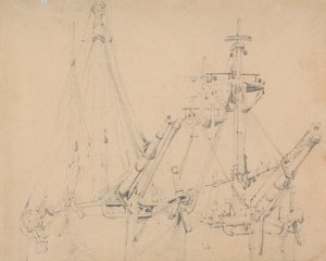 Studie von zwei aufgelegten Segelschiffen
