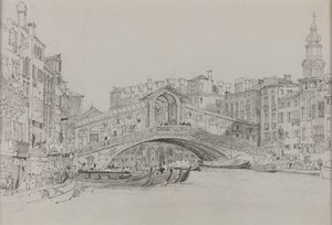 Die Rialto-Brücke, Venedig, unbekanntes Datum von Samuel Prout
