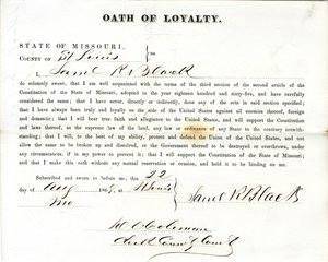 Loyalitätseid von Samuel R. Black aus Missouri, County of St. Louis