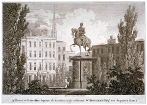 Leicester Square, Westminster, London, um 1805 von Samuel Rawle