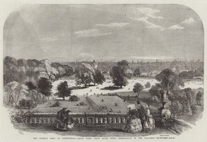 Der Besuch der Königin in Birmingham, Aston Park, von Aston Hall, Birmingham in der Ferne von Samuel Read