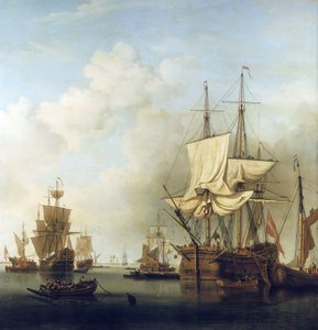 Dänisches Holztransportschiff in der Mündung der Themse nach Gravesend